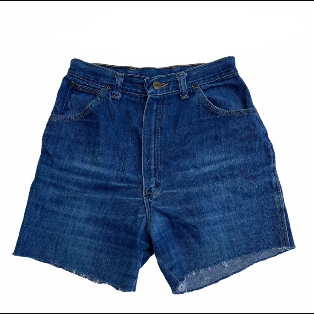 Wrangler High Rise Medium Wash Jean Shorts Vintage Size 27 See Measurements